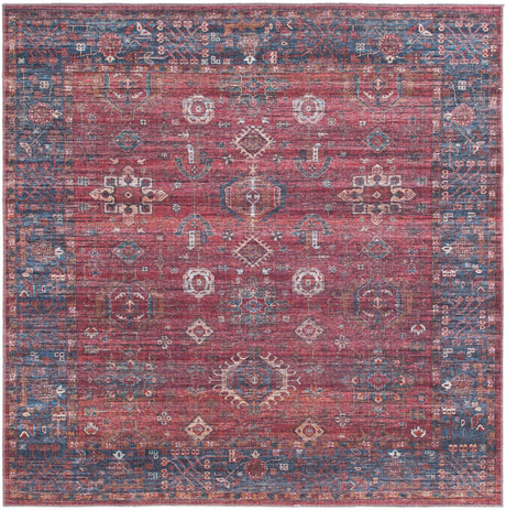 Antique Red 8' x 8' Maahru Washable Square Rug