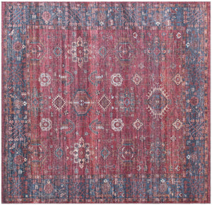 Antique Red 10' 6 x 10' 6 Maahru Washable Square Rug