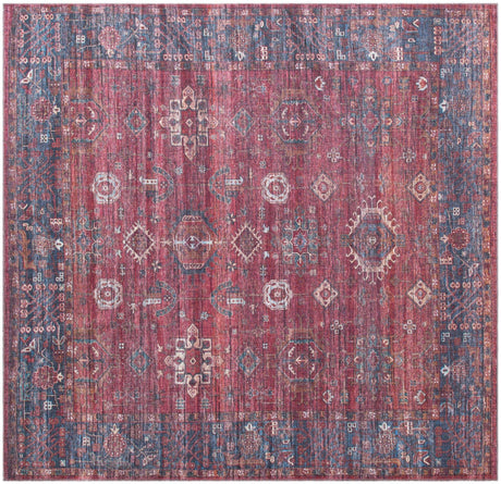 Antique Red 10' 6 x 10' 6 Maahru Washable Square Rug