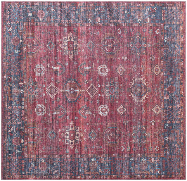 Antique Red 10' 6 x 10' 6 Maahru Washable Square Rug
