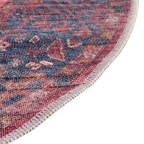 Washable Antique Red 10' 6 x 10' 6 Maahru Round Area Rug Easy to Clean Stain Resistant & Durable Polyester Chenille Carpet for Living, Dining, Bedrooms, Kitchen for Sale at Rug Engine