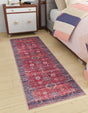 Washable Antique Red 2' x 4' 1 Maahru Runner Area Rug Easy to Clean Stain Resistant & Durable Polyester Chenille Carpet for Living, Dining, Bedrooms, Kitchen for Sale at Rug Engine