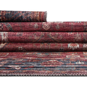 Antique Red 3' x 13' Maahru Washable Runner Rug