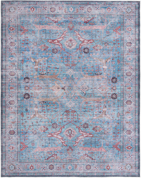 Blue 10' 6 x 13' Maahru Washable Rectangle Rug