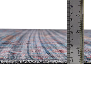 Washable Blue 10' 6 x 13' 1 Maahru Rectangle Area Rug Easy to Clean Stain Resistant & Durable Polyester Chenille Carpet for Living, Dining, Bedrooms, Kitchen for Sale at Rug Engine