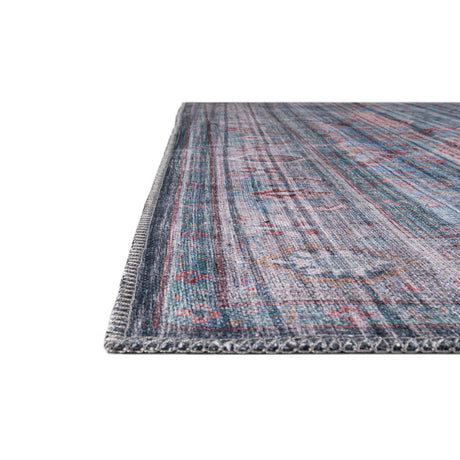 Washable Blue 7' 10 x 10' Maahru Rectangle Area Rug Easy to Clean Stain Resistant & Durable Polyester Chenille Carpet for Living, Dining, Bedrooms, Kitchen for Sale at Rug Engine