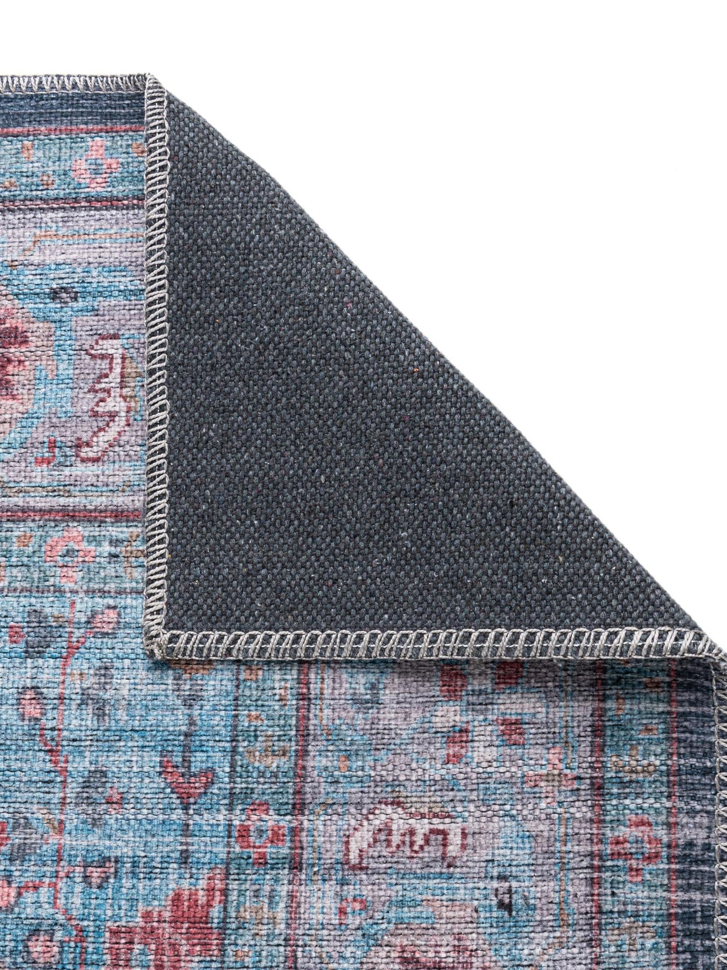Washable Blue 10' 6 x 13' 1 Maahru Rectangle Area Rug Easy to Clean Stain Resistant & Durable Polyester Chenille Carpet for Living, Dining, Bedrooms, Kitchen for Sale at Rug Engine