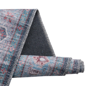 Blue 8' x 10' Maahru Washable Rectangle Rug