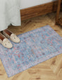 Washable Blue 2' x 3' 1 Maahru Rectangle Area Rug Easy to Clean Stain Resistant & Durable Polyester Chenille Carpet for Living, Dining, Bedrooms, Kitchen for Sale at Rug Engine
