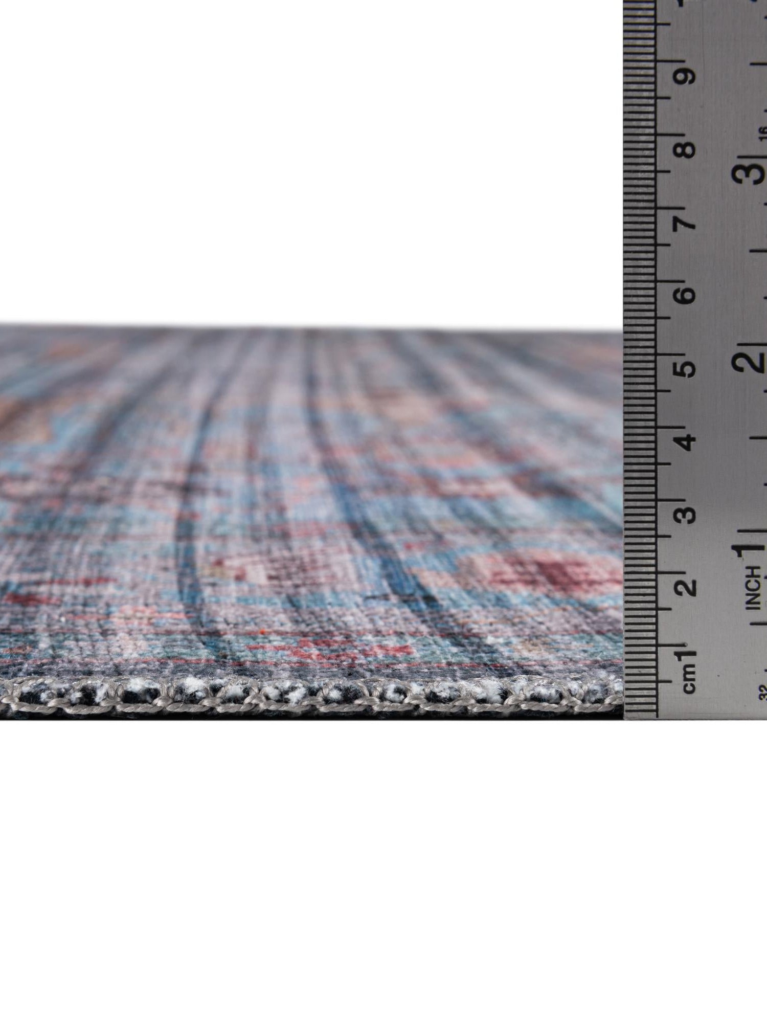 Washable Blue 5' 3 x 8' Maahru Oval Area Rug Easy to Clean Stain Resistant & Durable Polyester Chenille Carpet for Living, Dining, Bedrooms, Kitchen for Sale at Rug Engine