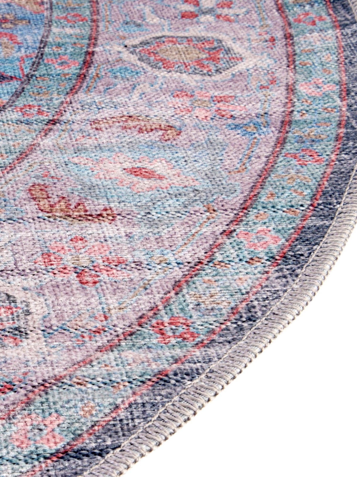 Washable Blue 5' 3 x 8' Maahru Oval Area Rug Easy to Clean Stain Resistant & Durable Polyester Chenille Carpet for Living, Dining, Bedrooms, Kitchen for Sale at Rug Engine