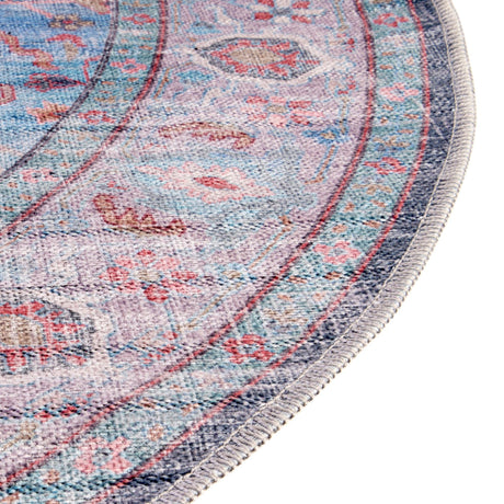 Washable Blue 2' x 3' 1 Maahru Oval Area Rug Easy to Clean Stain Resistant & Durable Polyester Chenille Carpet for Living, Dining, Bedrooms, Kitchen for Sale at Rug Engine