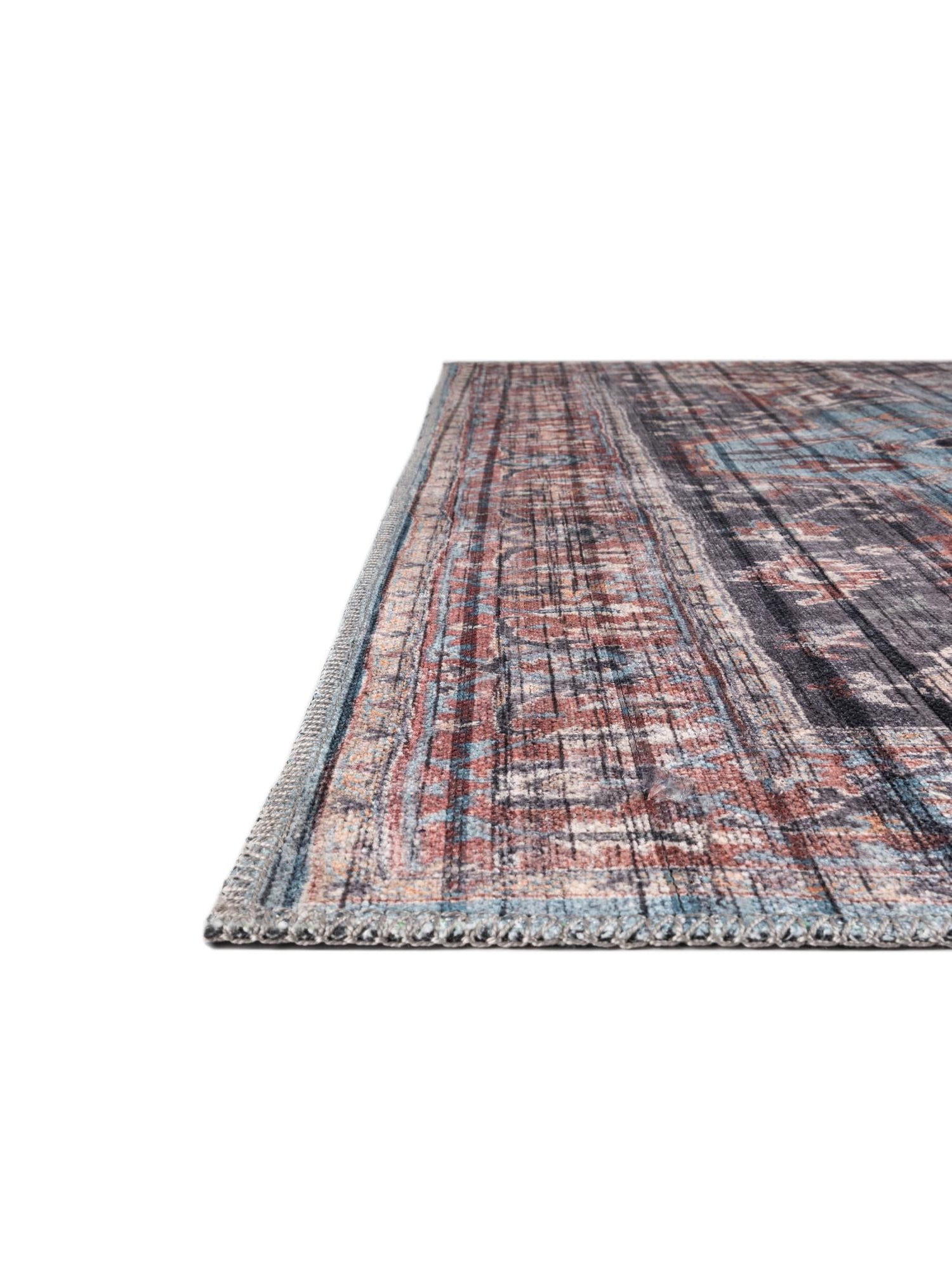 Washable Blue 10' 6 x 13' 1 Maahru Rectangle Area Rug Easy to Clean Stain Resistant & Durable Polyester Chenille Carpet for Living, Dining, Bedrooms, Kitchen for Sale at Rug Engine