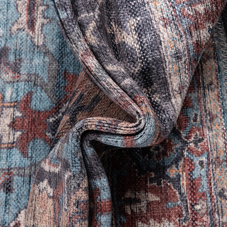 Blue 10' 6 x 13' Maahru Washable Rectangle Rug