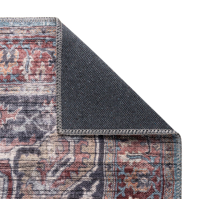 Washable Blue 9' 2 x 12' Maahru Rectangle Area Rug Easy to Clean Stain Resistant & Durable Polyester Chenille Carpet for Living, Dining, Bedrooms, Kitchen for Sale at Rug Engine