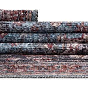 Blue 10' 6 x 13' Maahru Washable Rectangle Rug
