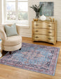 Washable Blue 10' 6 x 10' 6 Maahru Square Area Rug Easy to Clean Stain Resistant & Durable Polyester Chenille Carpet for Living, Dining, Bedrooms, Kitchen for Sale at Rug Engine