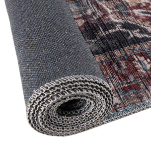 Washable Blue 10' 6 x 10' 6 Maahru Round Area Rug Easy to Clean Stain Resistant & Durable Polyester Chenille Carpet for Living, Dining, Bedrooms, Kitchen for Sale at Rug Engine