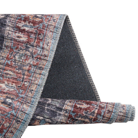 Washable Blue 2' 7 x 13' 1 Maahru Runner Area Rug Easy to Clean Stain Resistant & Durable Polyester Chenille Carpet for Living, Dining, Bedrooms, Kitchen for Sale at Rug Engine