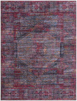 Red and Black 8' x 10' Mangata Washable Rectangle Rug