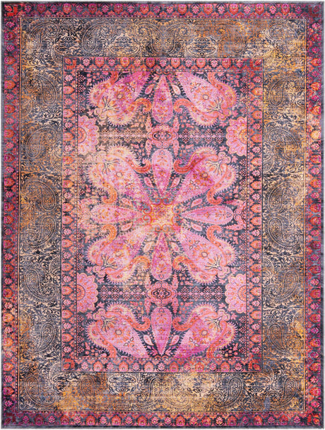 Pink 9' 2 x 12' Mangata Washable Rectangle Rug