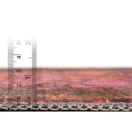 Washable Pink 9' 2 x 12' Mangata Rectangle Area Rug Easy to Clean Stain Resistant & Durable Chenille Traditional Vintage Distressed Carpet for Sale at Rug Engine