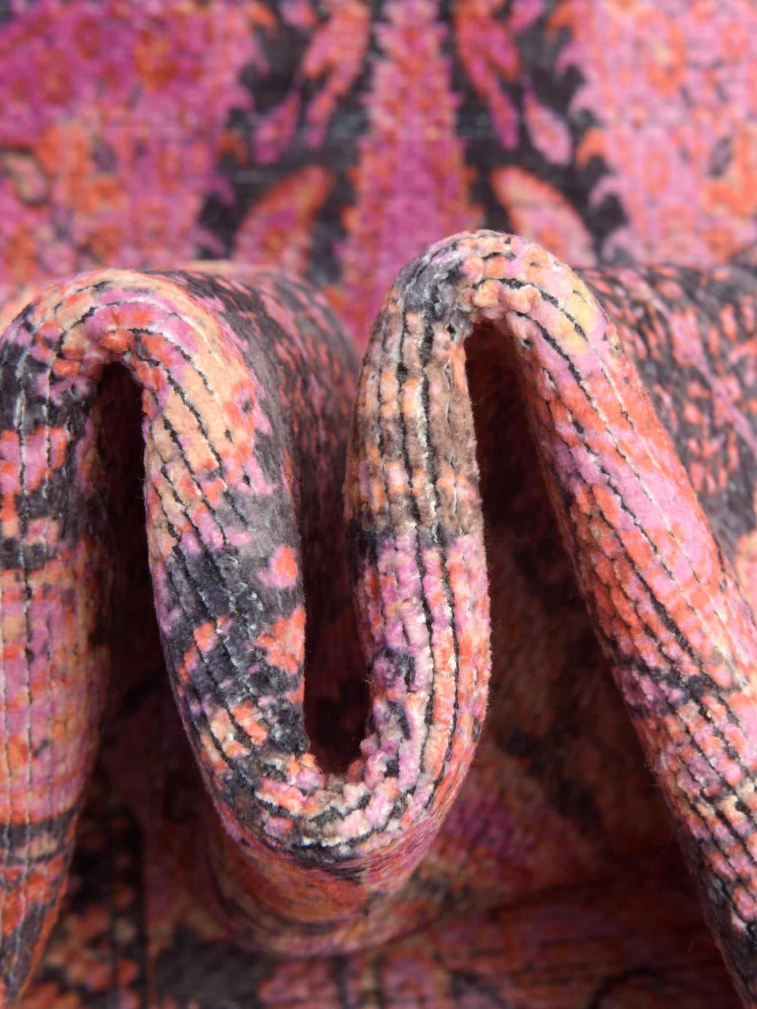 Washable Pink 9' 2 x 12' Mangata Rectangle Area Rug Easy to Clean Stain Resistant & Durable Chenille Traditional Vintage Distressed Carpet for Sale at Rug Engine