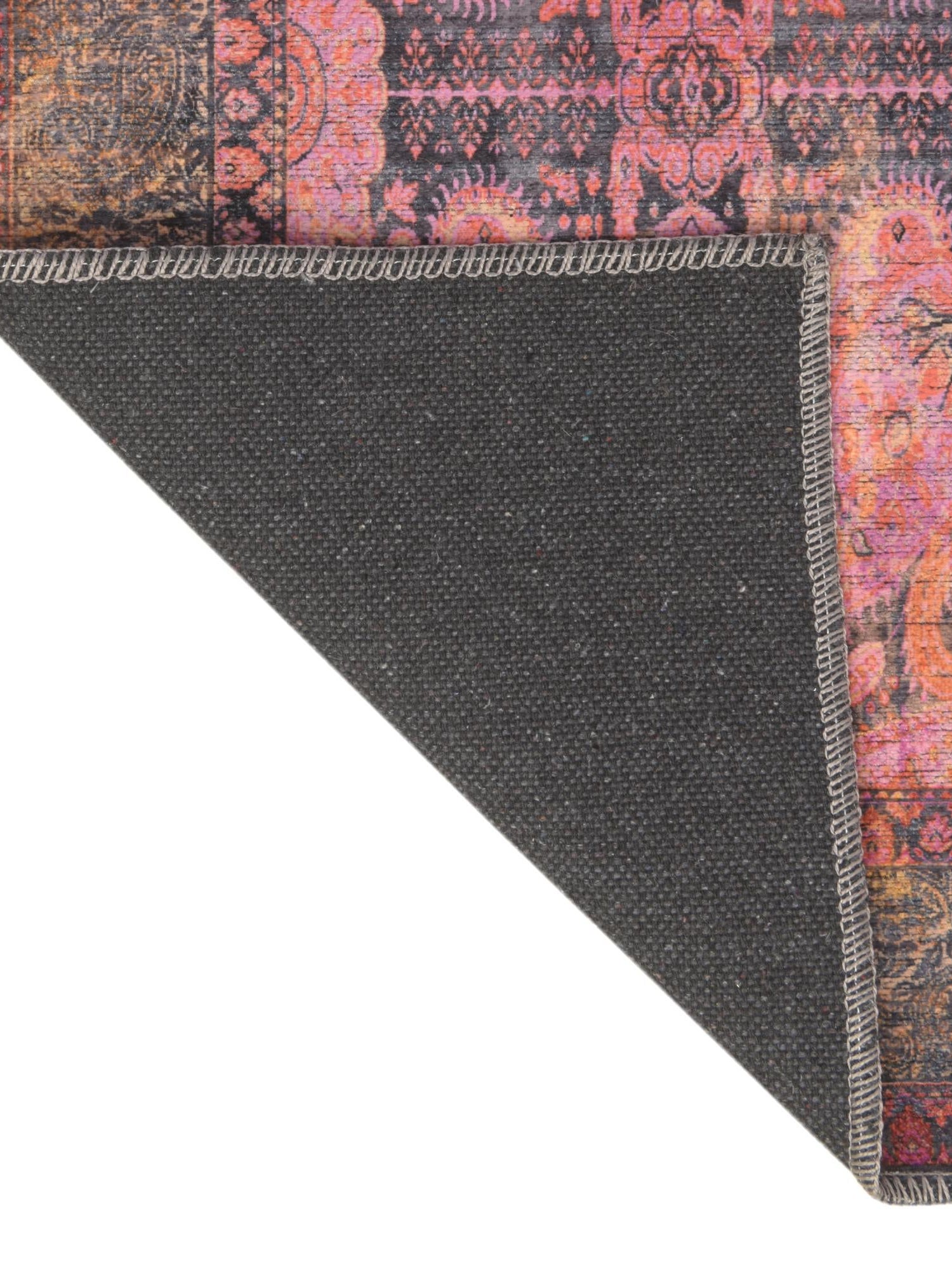 Washable Pink 7' 10 x 7' 10 Mangata Square Area Rug Easy to Clean Stain Resistant & Durable Chenille Traditional Vintage Distressed Carpet for Sale at Rug Engine