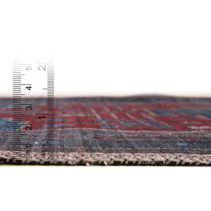 Washable Red and Blue 2' x 10' Mangata Runner Area Rug Easy to Clean Stain Resistant & Durable Chenille Traditional Vintage Distressed Carpet for Sale at Rug Engine