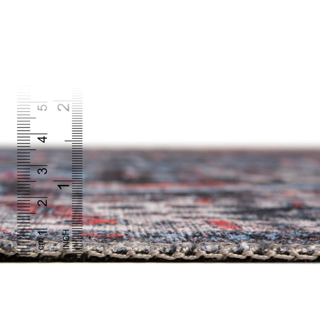 Black 5' 3 x 8' Mangata Washable Rectangle Rug