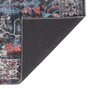 Black 5' 3 x 8' Mangata Washable Rectangle Rug