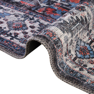 Black 8' x 8' Mangata Washable Square Rug