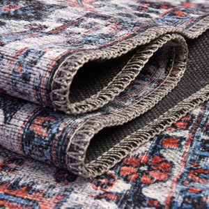 Black 8' x 8' Mangata Washable Square Rug