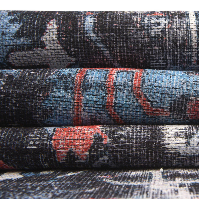 Black 8' x 8' Mangata Washable Square Rug