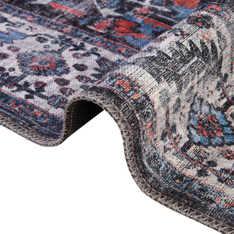 Washable Black 2' x 5' Mangata Runner Area Rug Easy to Clean Stain Resistant & Durable Chenille Traditional Vintage Distressed Carpet for Sale at Rug Engine