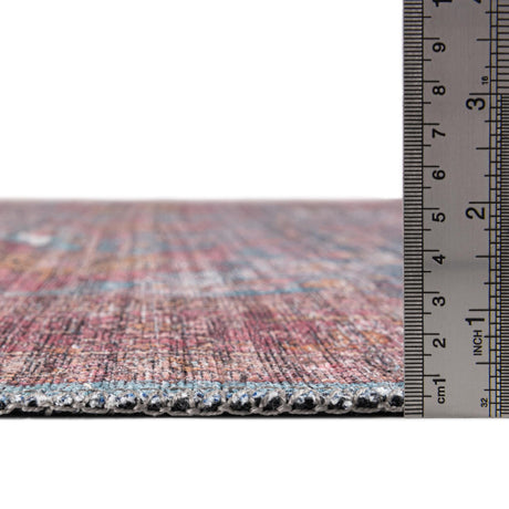 Washable Antique Blue 9' 2 x 12' Mangata Rectangle Area Rug Easy to Clean Stain Resistant & Durable Chenille Traditional Vintage Distressed Carpet for Sale at Rug Engine