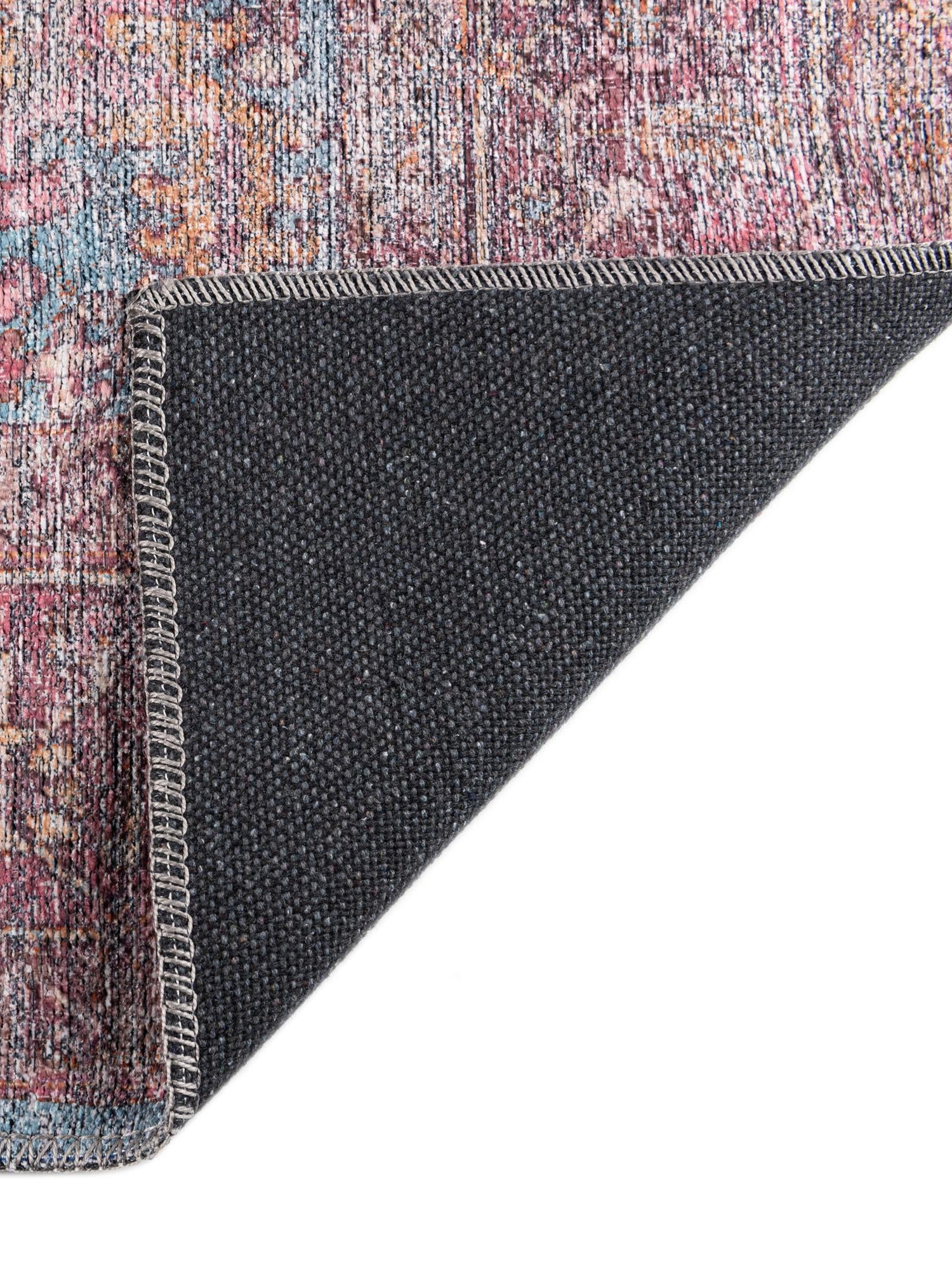 Washable Antique Blue 6' x 9' Mangata Washable Rectangle Area Rug Easy to Clean Stain Resistant & Durable Chenille Traditional Vintage Distressed Carpet for Sale at Rug Engine