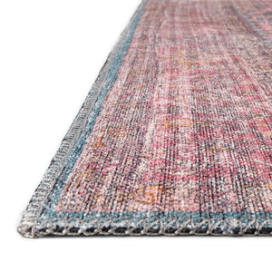Washable Antique Blue 2' x 10' Mangata Runner Area Rug Easy to Clean Stain Resistant & Durable Chenille Traditional Vintage Distressed Carpet for Sale at Rug Engine