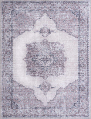 Washable Ivory and Gray 9' 2 x 12' Mangata Rectangle Area Rug Easy to Clean Stain Resistant & Durable Chenille Traditional Vintage Distressed Carpet for Sale at Rug Engine