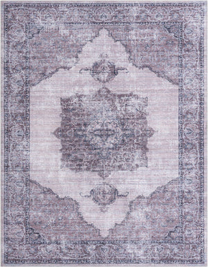 Washable Ivory and Gray 7' 10 x 10' Mangata Rectangle Area Rug Easy to Clean Stain Resistant & Durable Chenille Traditional Vintage Distressed Carpet for Sale at Rug Engine