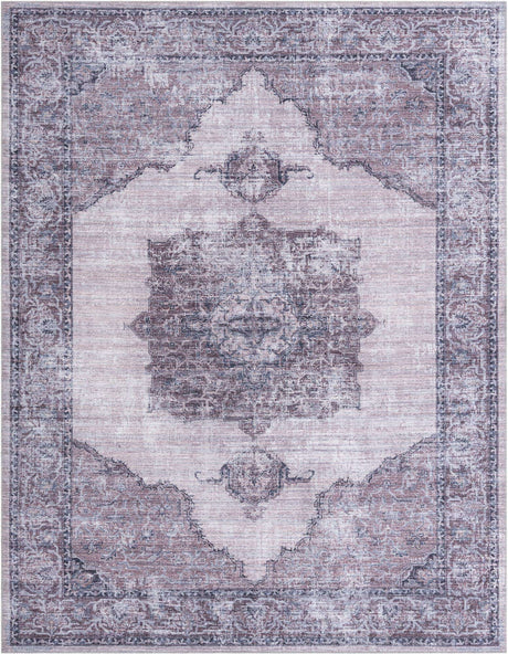 Ivory and Gray 8' x 10' Mangata Washable Rectangle Rug