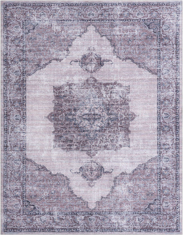 Washable Ivory and Gray 7' 10 x 10' Mangata Rectangle Area Rug Easy to Clean Stain Resistant & Durable Chenille Traditional Vintage Distressed Carpet for Sale at Rug Engine