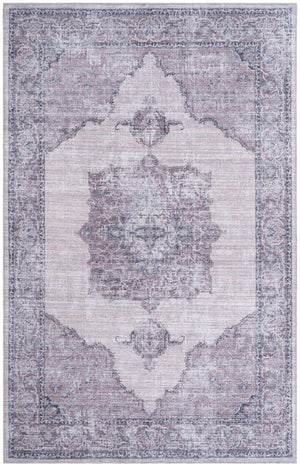 Washable Ivory and Gray 5' 11 x 9' Mangata Rectangle Area Rug Easy to Clean Stain Resistant & Durable Chenille Traditional Vintage Distressed Carpet for Sale at Rug Engine