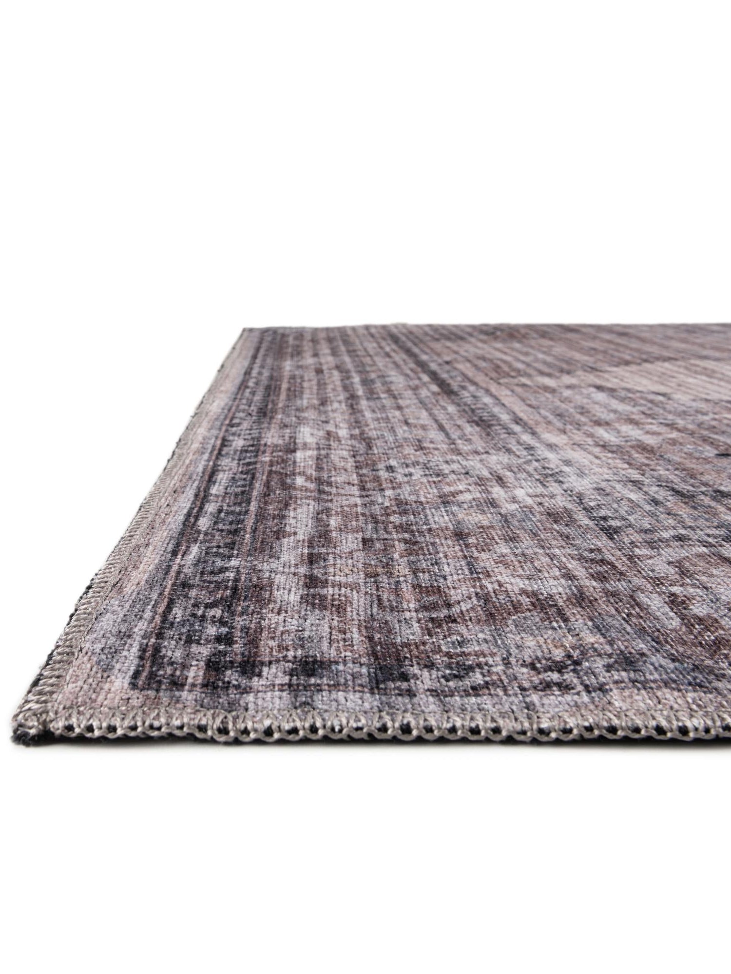 Washable Ivory and Gray 7' 10 x 10' Mangata Rectangle Area Rug Easy to Clean Stain Resistant & Durable Chenille Traditional Vintage Distressed Carpet for Sale at Rug Engine