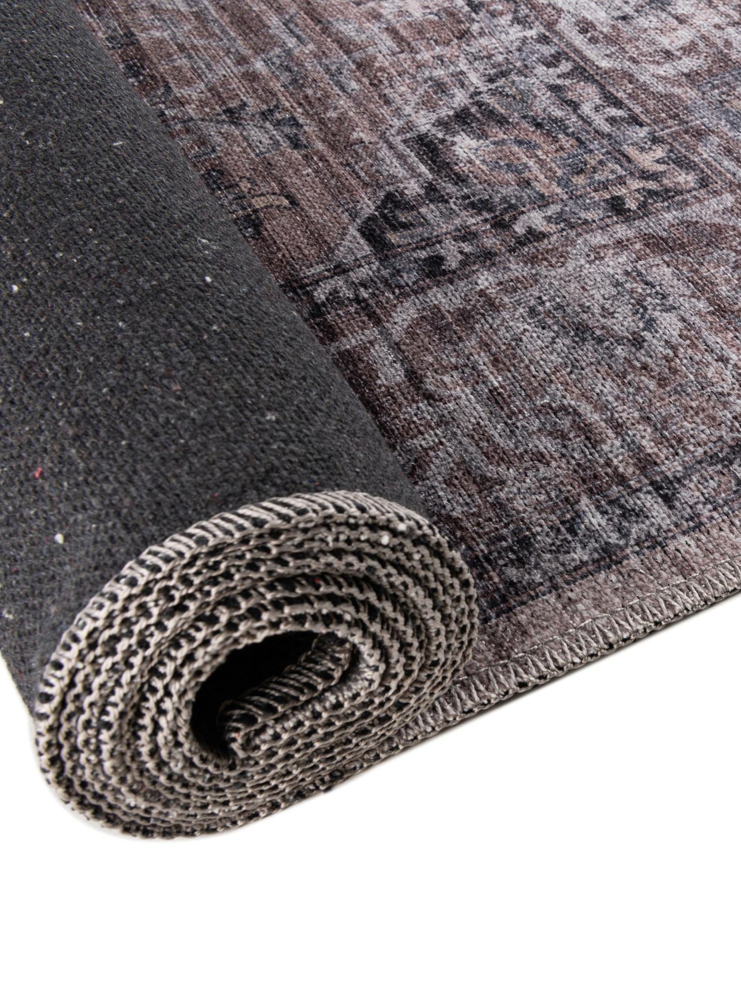 Washable Ivory and Gray 5' 11 x 9' Mangata Rectangle Area Rug Easy to Clean Stain Resistant & Durable Chenille Traditional Vintage Distressed Carpet for Sale at Rug Engine