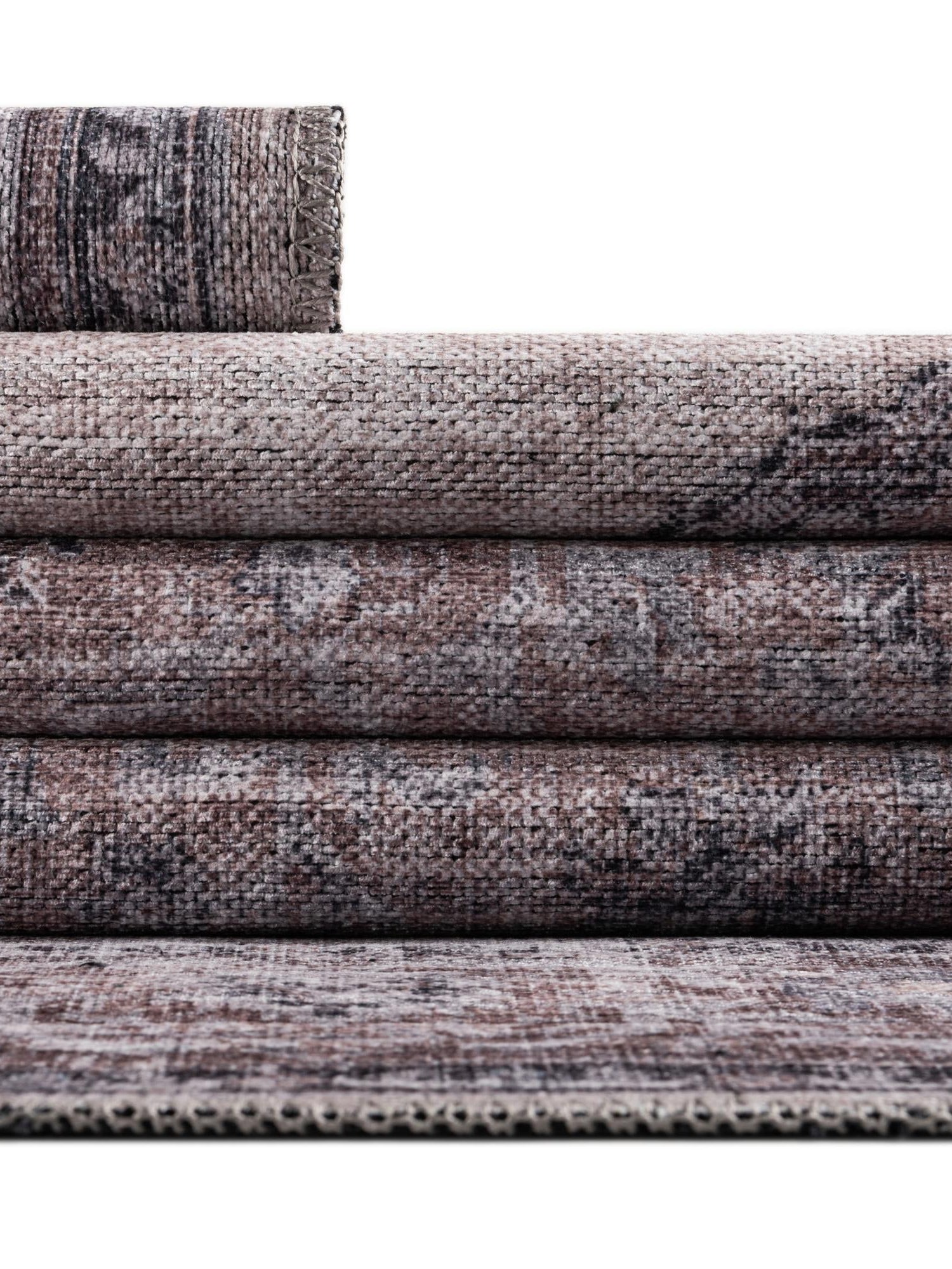 Washable Ivory and Gray 7' 10 x 10' Mangata Rectangle Area Rug Easy to Clean Stain Resistant & Durable Chenille Traditional Vintage Distressed Carpet for Sale at Rug Engine