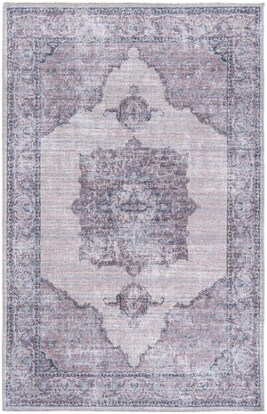 Washable Ivory and Gray 3' 11 x 6' Mangata Rectangle Area Rug Easy to Clean Stain Resistant & Durable Chenille Traditional Vintage Distressed Carpet for Sale at Rug Engine