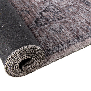 Washable Ivory and Gray 3' 3 x 3' 3 Mangata Square Area Rug Easy to Clean Stain Resistant & Durable Chenille Traditional Vintage Distressed Carpet for Sale at Rug Engine