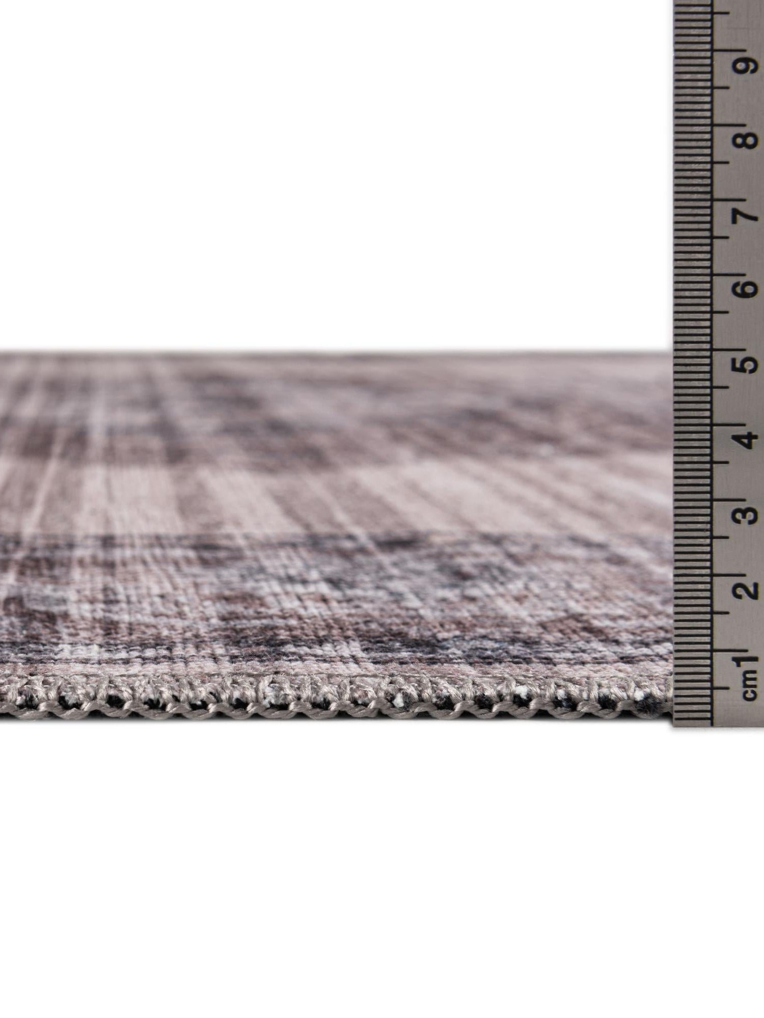 Washable Ivory and Gray 3' 11 x 3' 11 Mangata Round Area Rug Easy to Clean Stain Resistant & Durable Chenille Traditional Vintage Distressed Carpet for Sale at Rug Engine