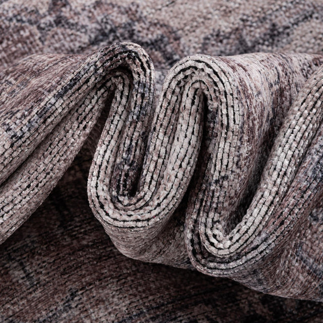 Washable Ivory and Gray 7' 10 x 7' 10 Mangata Round Area Rug Easy to Clean Stain Resistant & Durable Chenille Traditional Vintage Distressed Carpet for Sale at Rug Engine